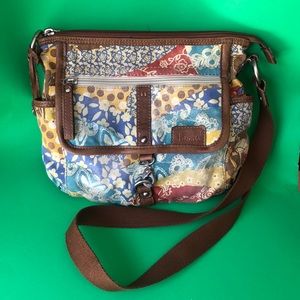 Fossil “Long Live Vintage” textile and leather bag crossbody bag